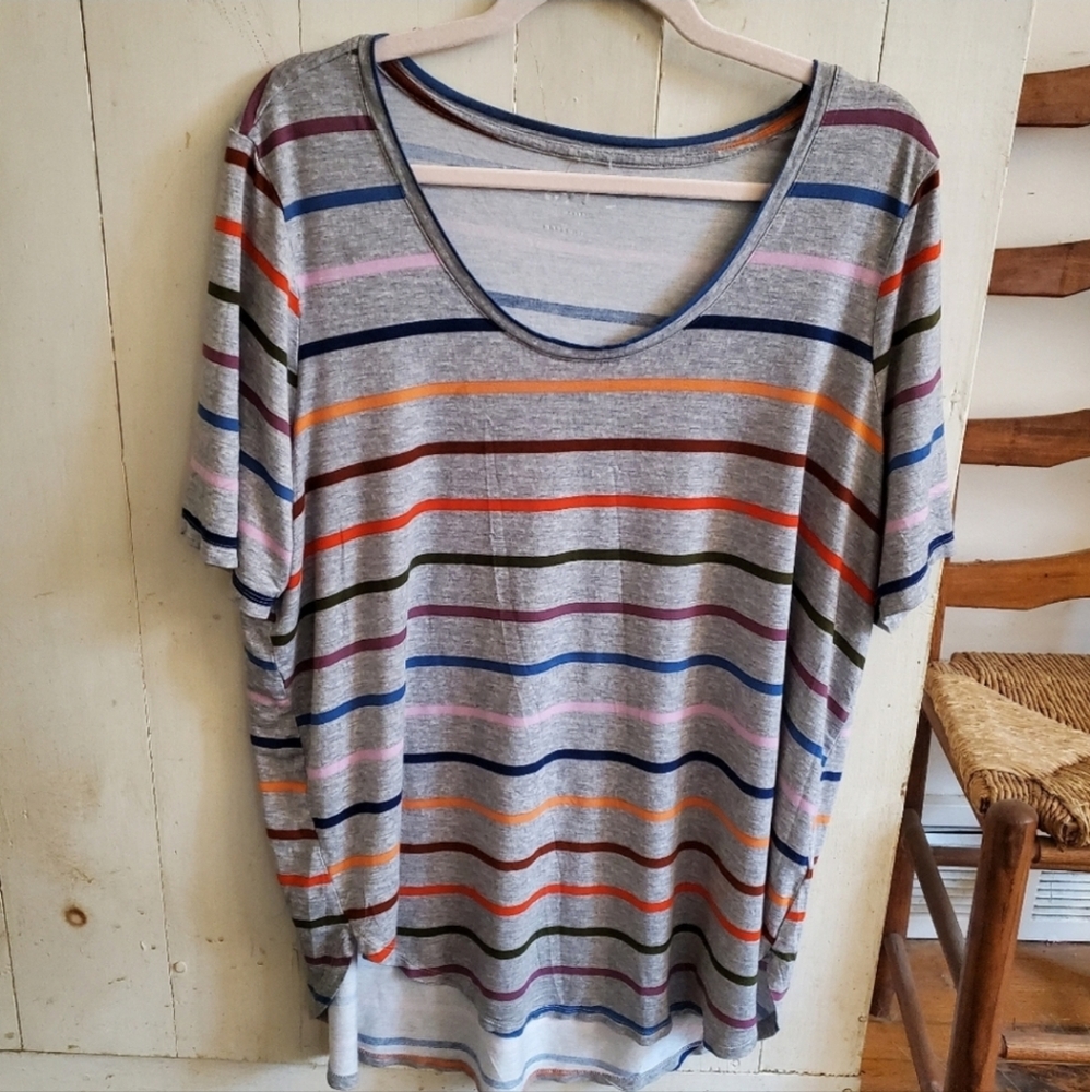 🌻5/25🌻 Maurices 24/7 Striped Multicolor Women's Top - Picture 3 of 3